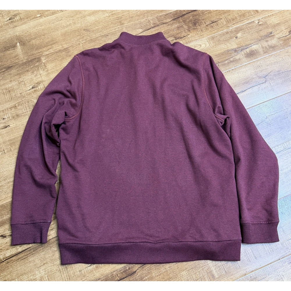 Men's Travis Mathew Sweater 1/4 Button Up Pullover Burgundy Size: 2XL - Picture 6 of 12